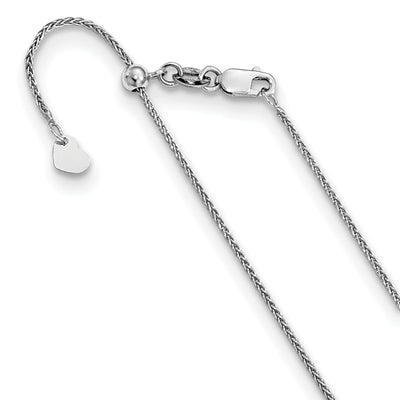 Adjustable 10K White Gold Wheat Chain at $ 396.2 only from Jewelryshopping.com