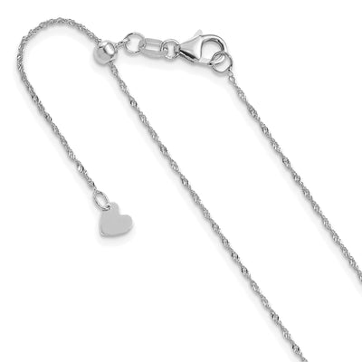 Adjustable 10K White Gold Singapore Chain at $ 136.88 only from Jewelryshopping.com