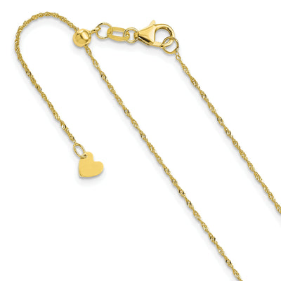 Adjustable 10K Yellow Gold Singapore Chain at $ 132.57 only from Jewelryshopping.com