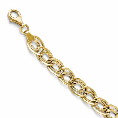 10k Yellow Gold Triple Link Flat Curb Bracelet at $ 431.58 only from Jewelryshopping.com