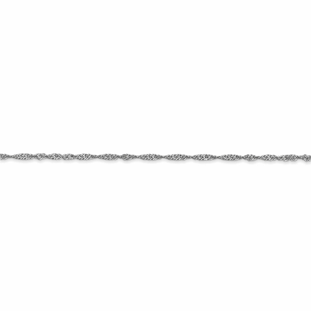 10K White Gold 1.3 mm Sparkle Singapore Chain