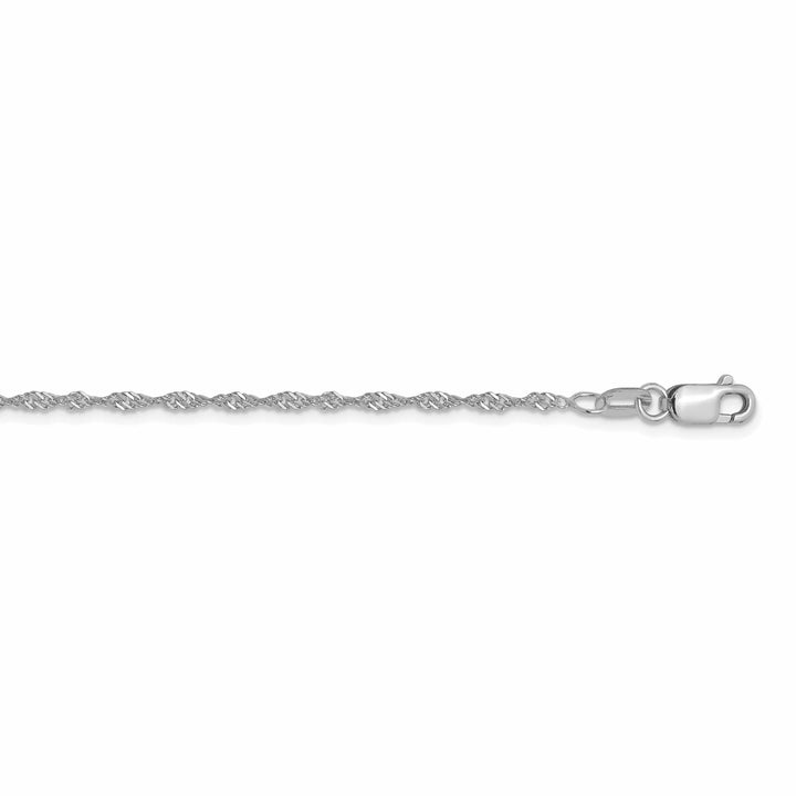 10K White Gold 1.3 mm Sparkle Singapore Chain