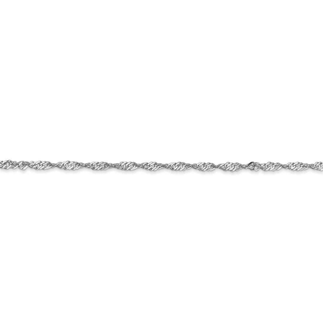 10K White Gold 1.7 mm Sparkle Singapore Chain