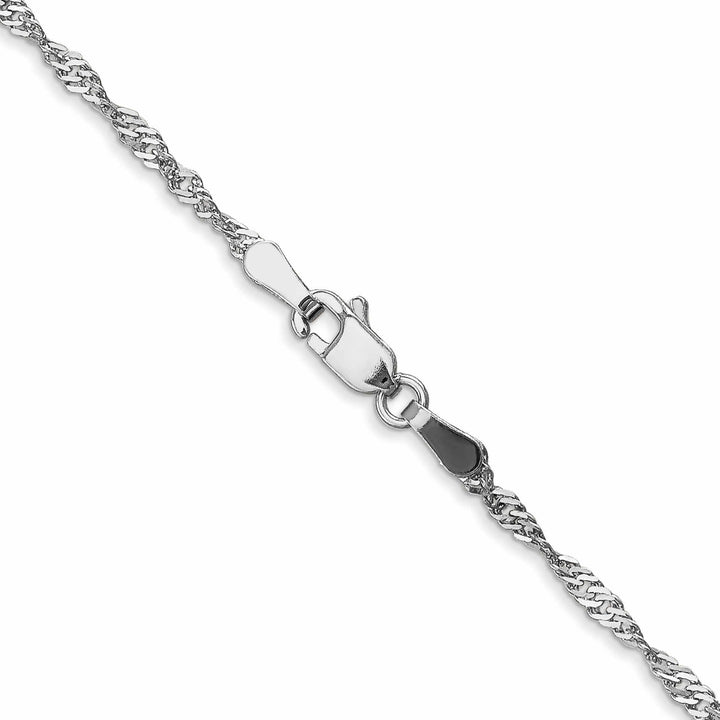 10K White Gold 1.7 mm Sparkle Singapore Chain