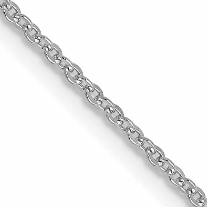 10K White Gold 1.3 mm Flat Cable Chain