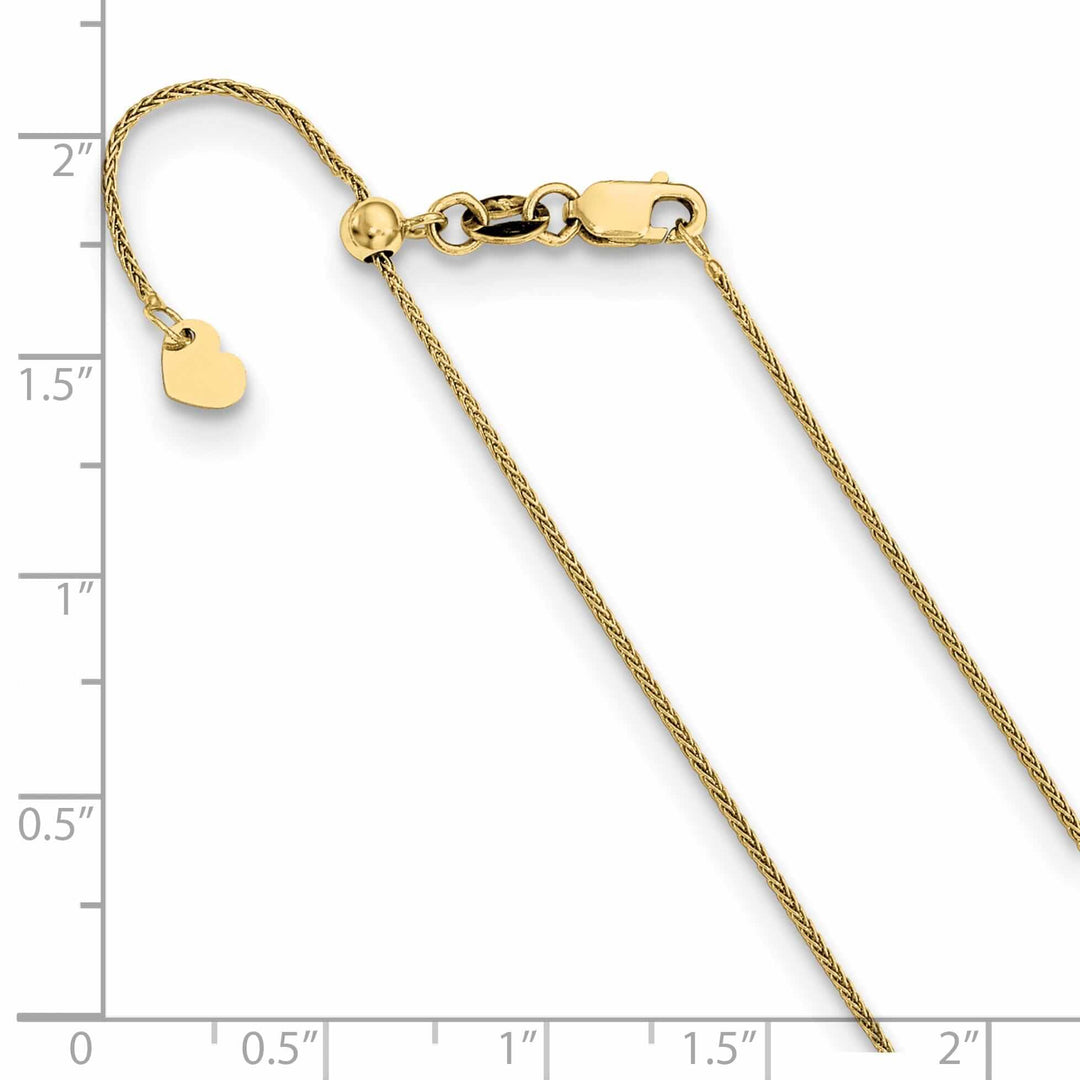 10k Yellow Gold .8 mm Adjustable Wheat Chain