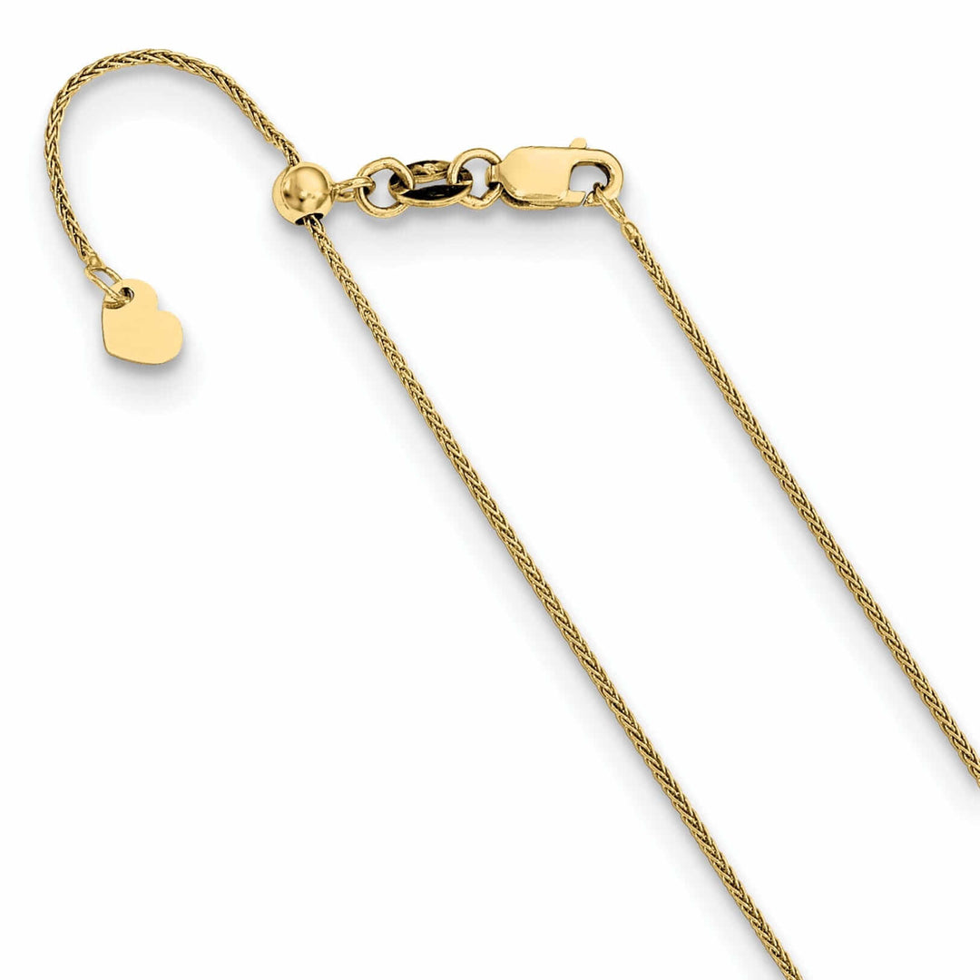 10k Yellow Gold .8 mm Adjustable Wheat Chain