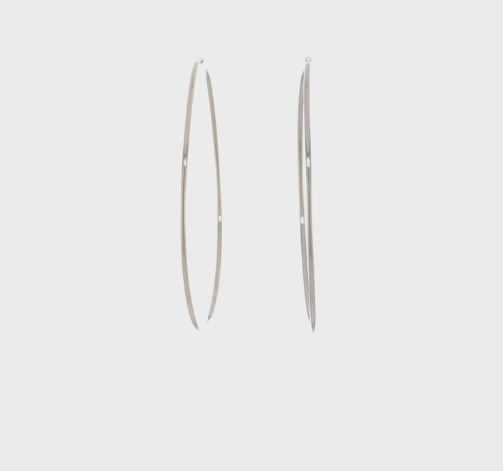 14k White Gold Polished Endless Hoop Earrings 15mm x 62mm