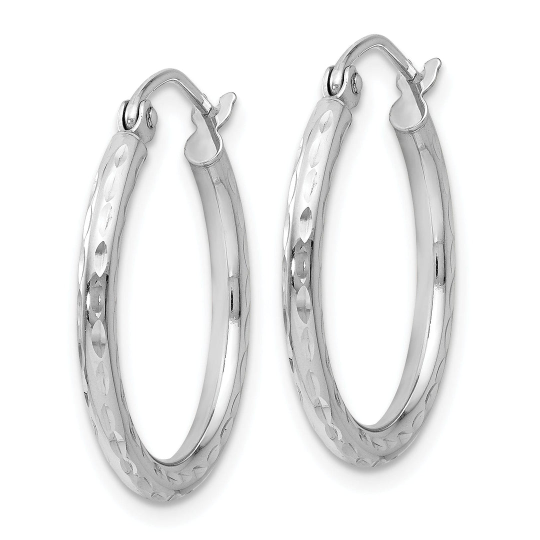 14k White Gold Hinged Hoop Earrings