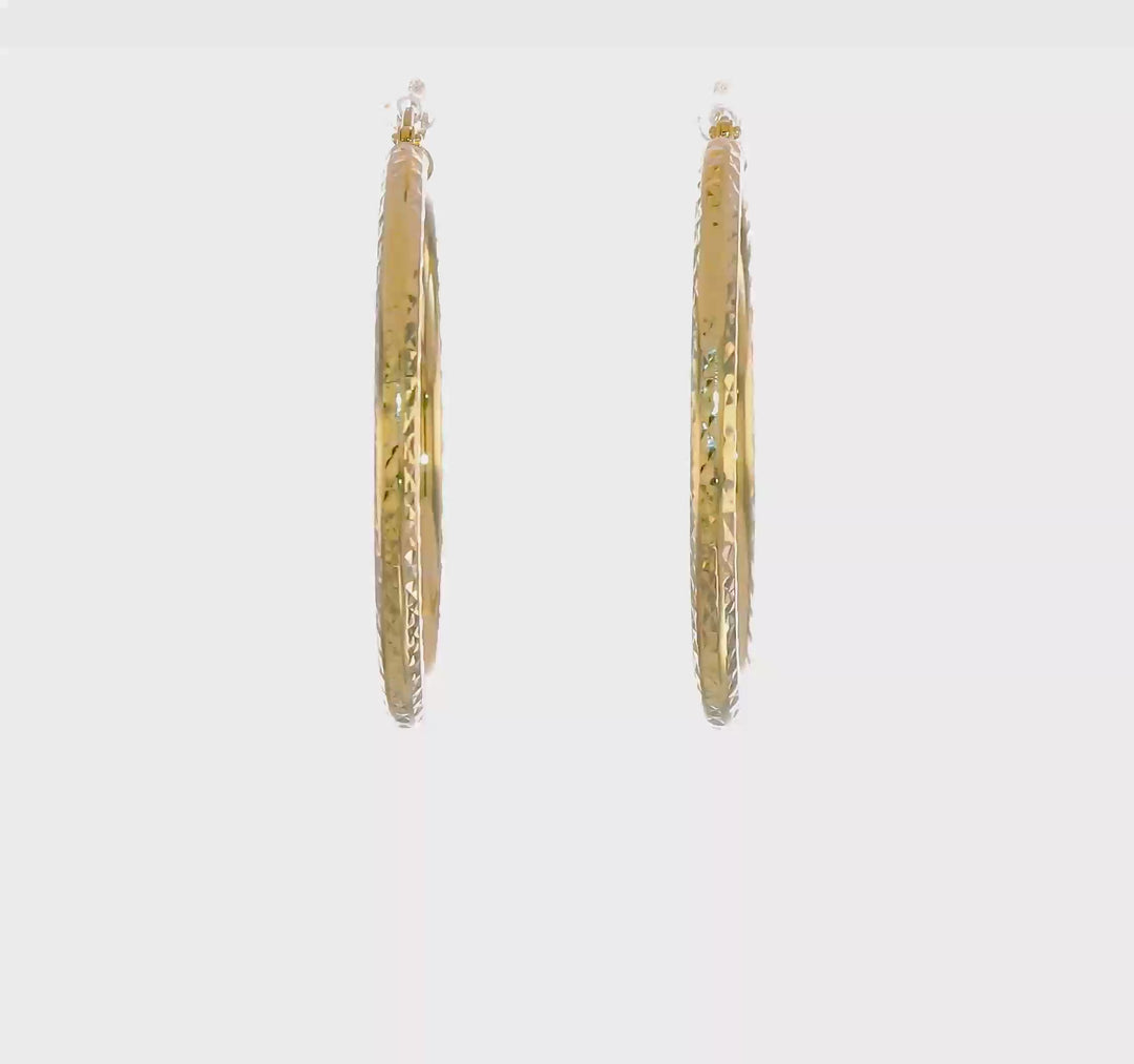 10k Yellow Gold 3MM Polished Round Hoop Earrings