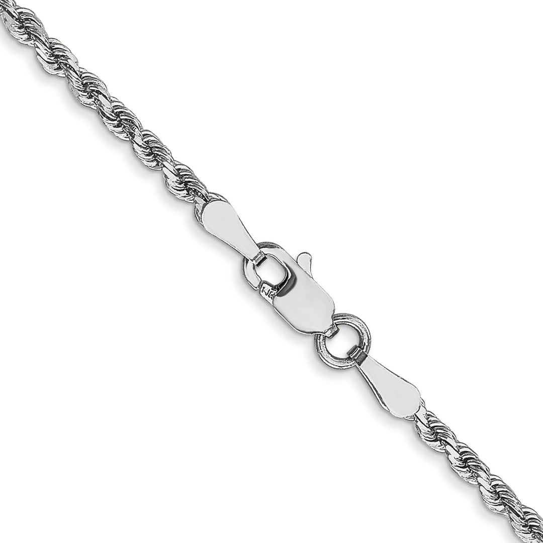 14K White Gold 2mm Diamond Cut Rope Chain
