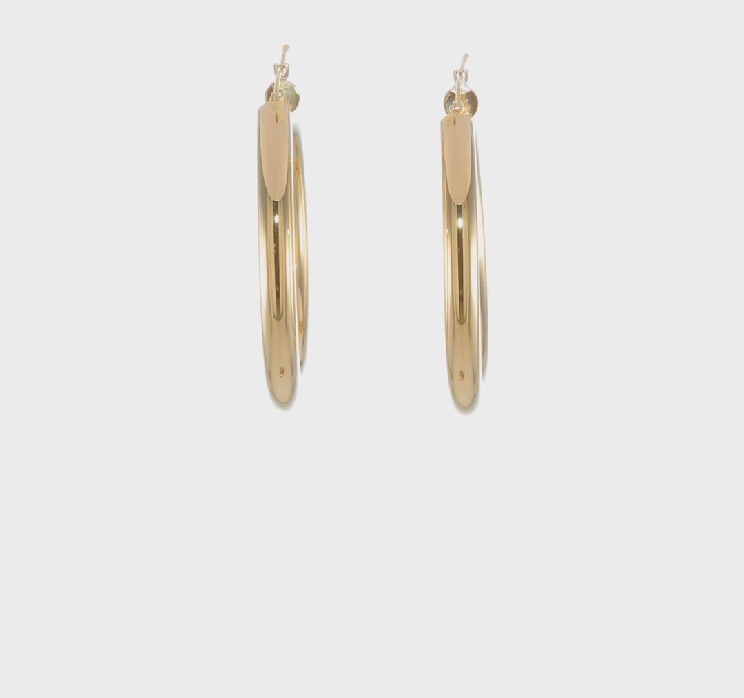 14k Yellow Gold 5MM Lightweight Hoop Earrings