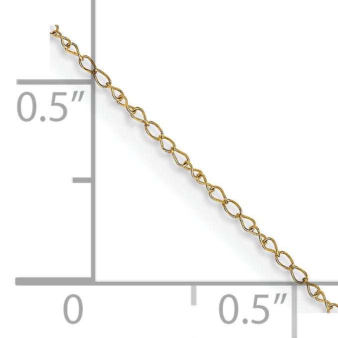 14k Yellow Gold 0.42mm Carded Solid Curb Chain