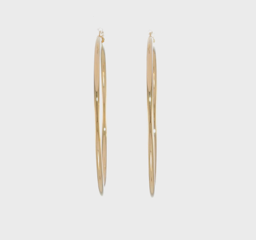 14k Yellow Gold 2.5MM Lightweight Round Earrings