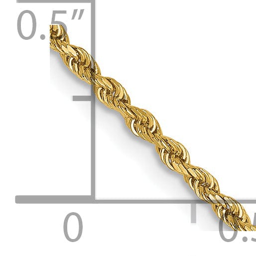 14k Yellow Gold 1.5mm D.C Rope Chain