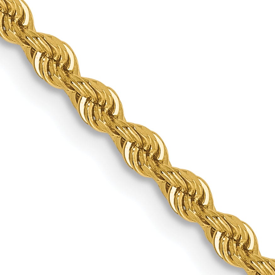 14k Yellow Gold 2.5m D.C Lightweight Rope Chain