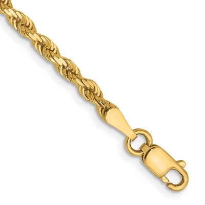 14k Yellow Gold 2.75m DC Lightweight Rope Chain