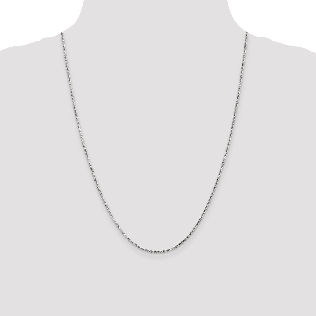 14K White Gold 1.75mm D.C Rope Chain