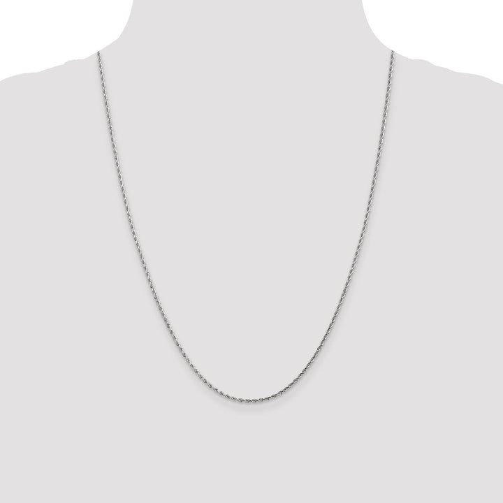 14K White Gold 1.75mm D.C Rope Chain