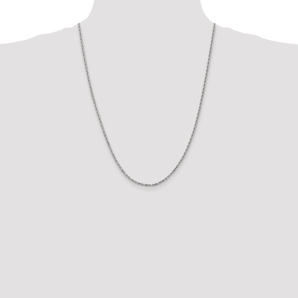 14K White Gold 2.50mm D.C Rope Chain