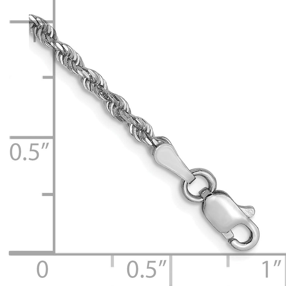 14K White Gold 2.50mm D.C Rope Chain
