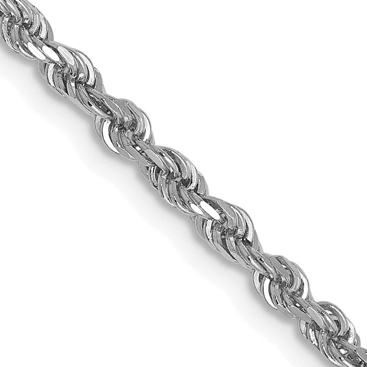 14K White Gold 2.50mm D.C Rope Chain