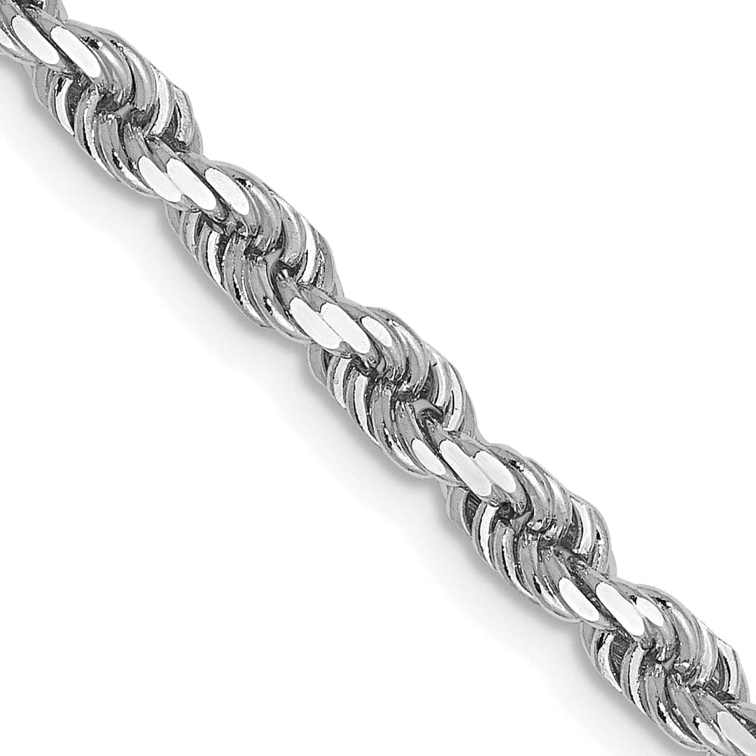 14K White Gold 3.00mm D.C Rope Chain