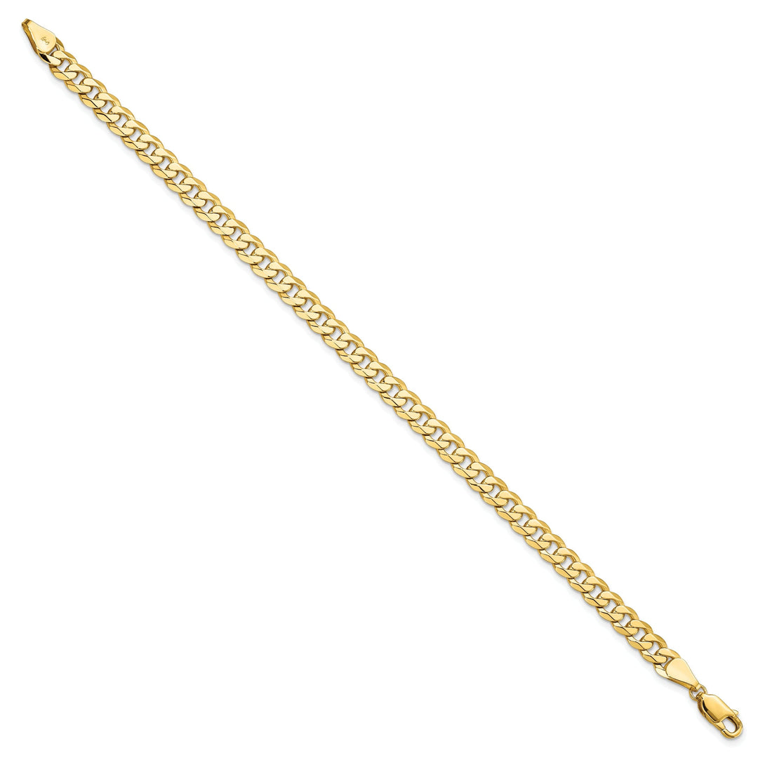 14k Yellow Gold 5.75mm Beveled Curb Bracelet