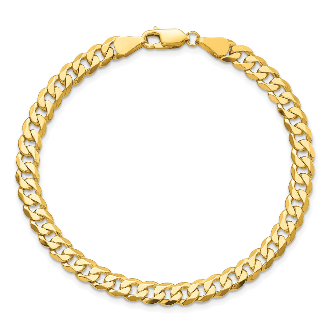 14k Yellow Gold 5.75mm Beveled Curb Bracelet