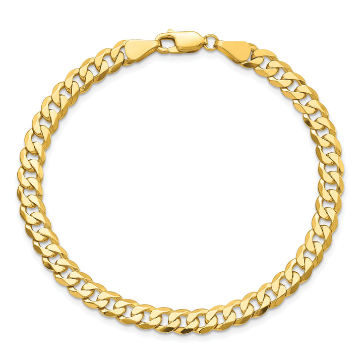 14k Yellow Gold 5.75mm Beveled Curb Bracelet