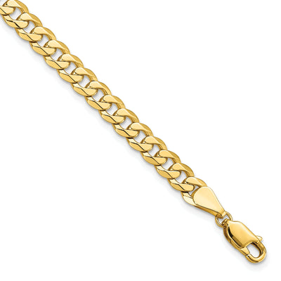 14k Yellow Gold 5.75mm Beveled Curb Bracelet
