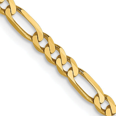 Leslie 14k Yellow Gold 2.75mm Flat Figaro Chain