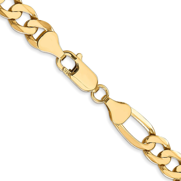Leslie 14k Yellow Gold 7.0m Flat Figaro Bracelet