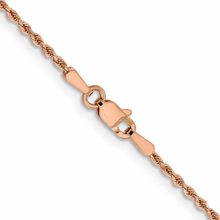 14k Rose Gold 1.5mm Diamond Cut Rope Chain