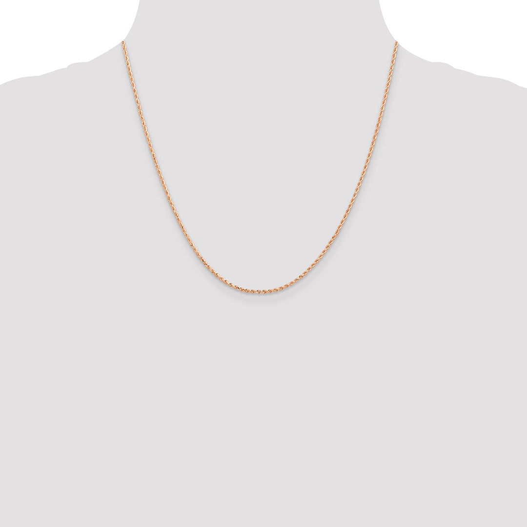 14k Rose Gold 1.5mm Diamond Cut Rope Chain