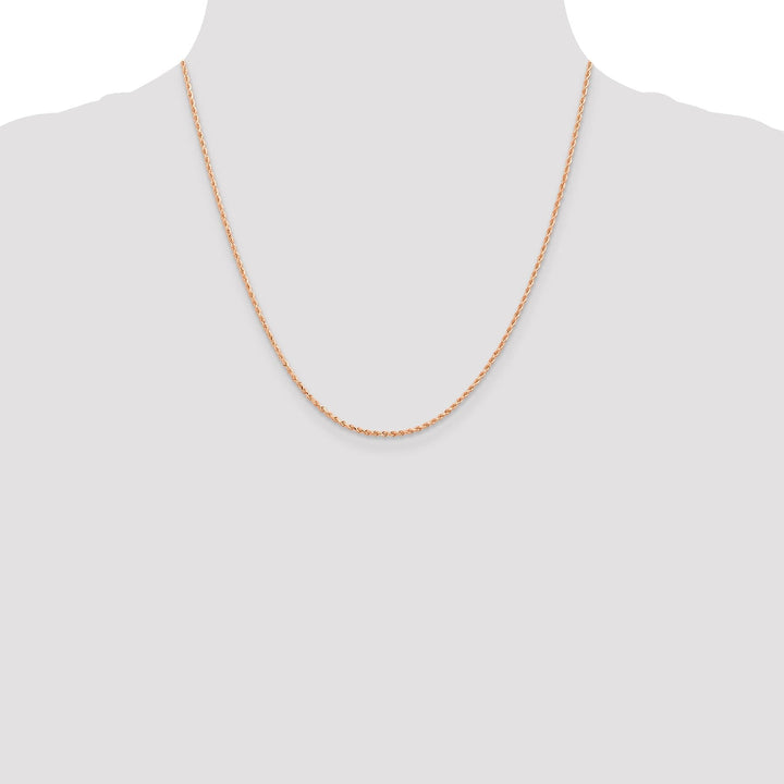 14k Rose Gold 1.5mm Diamond Cut Rope Chain