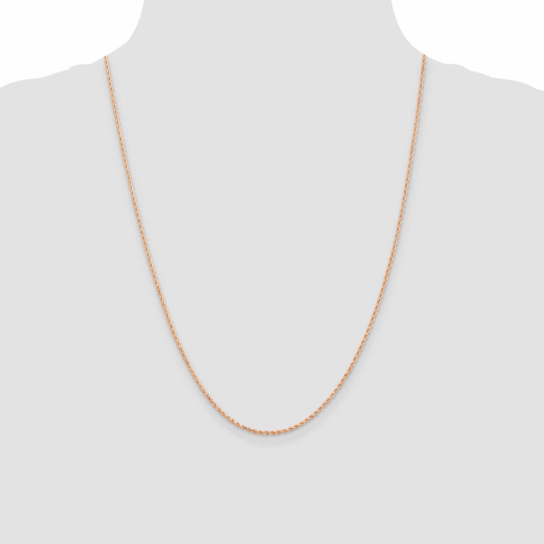 14k Rose Gold 1.5mm Diamond Cut Rope Chain