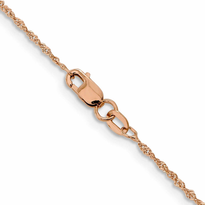 14K Rose Gold 1 mm Singapore Chain