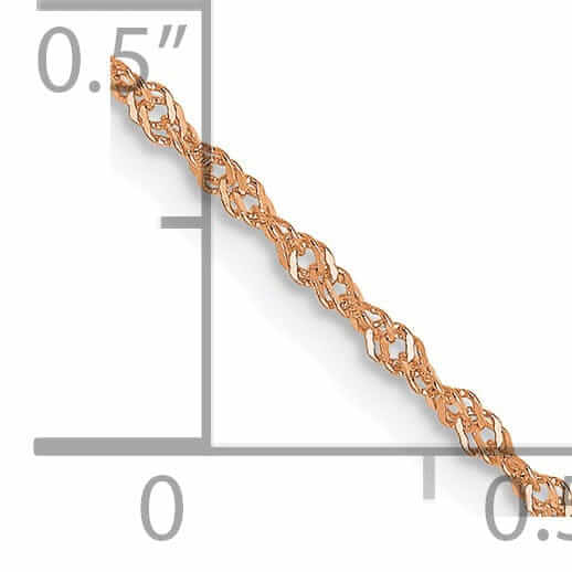 14K Rose Gold 1 mm Singapore Chain