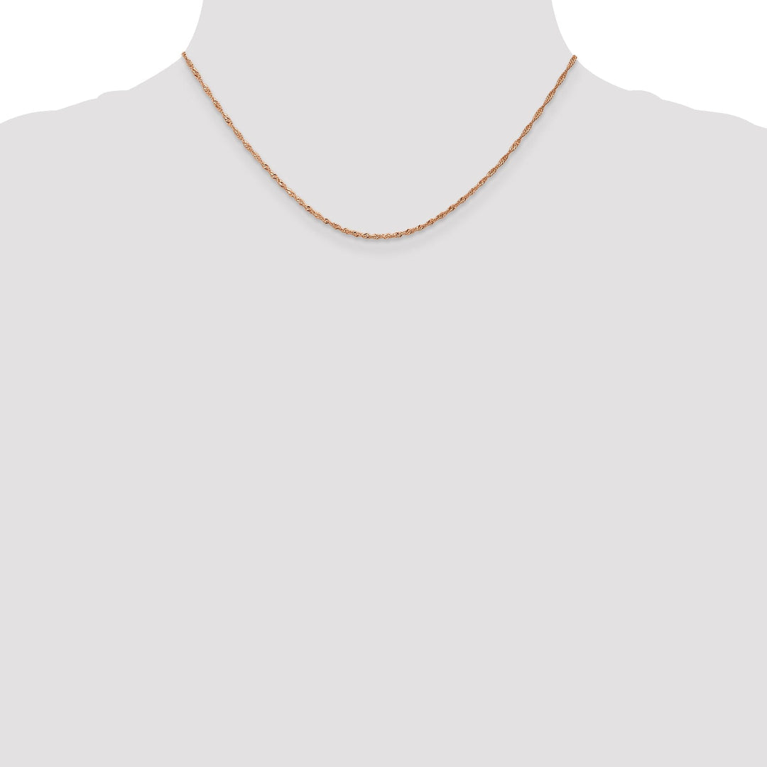 14K Rose Gold 1 mm Singapore Chain