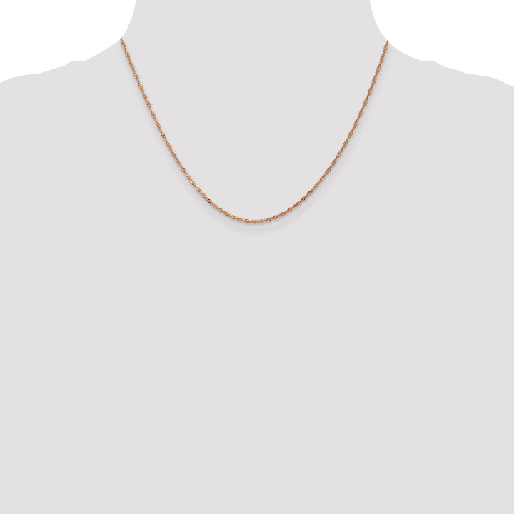 14K Rose Gold 1 mm Singapore Chain