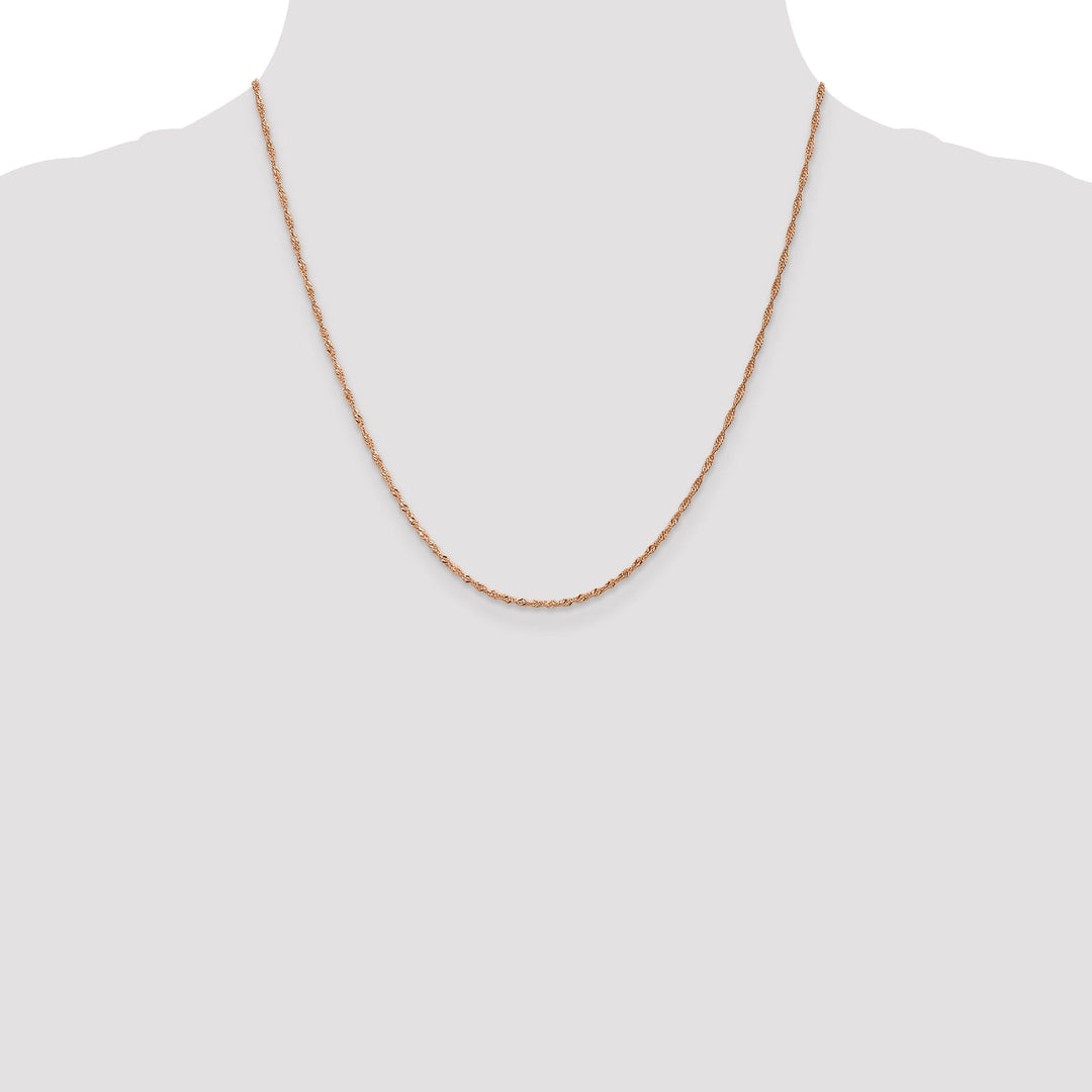14K Rose Gold 1 mm Singapore Chain