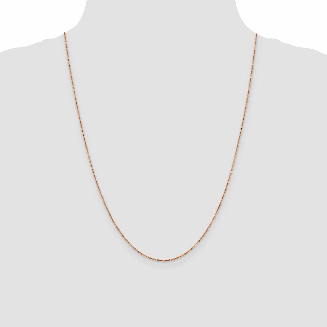 14K Rose Gold 1.1 mm Flat Cable Chain