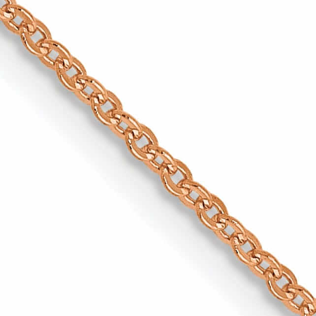 14K Rose Gold 1.1 mm Flat Cable Chain