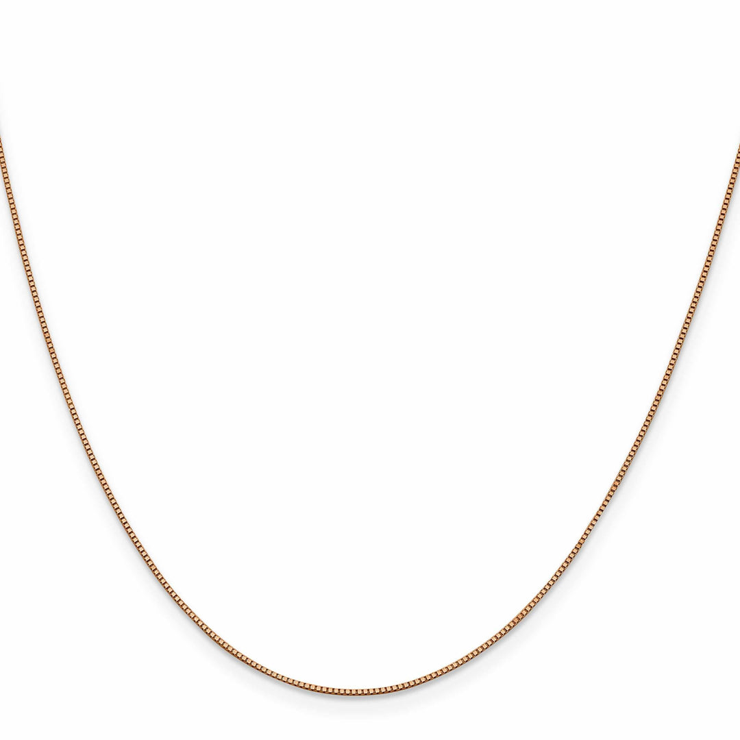 14K Rose Gold .7 mm Thickness 20-Inch Box Chain