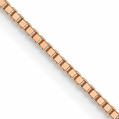 14K Rose Gold .7 mm Box Chain at $ 213.21 only from Jewelryshopping.com
