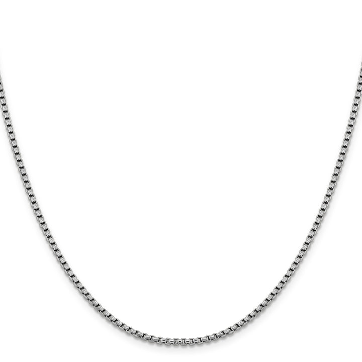 14K White Gold 2.4 mm D.C Round Box Chain