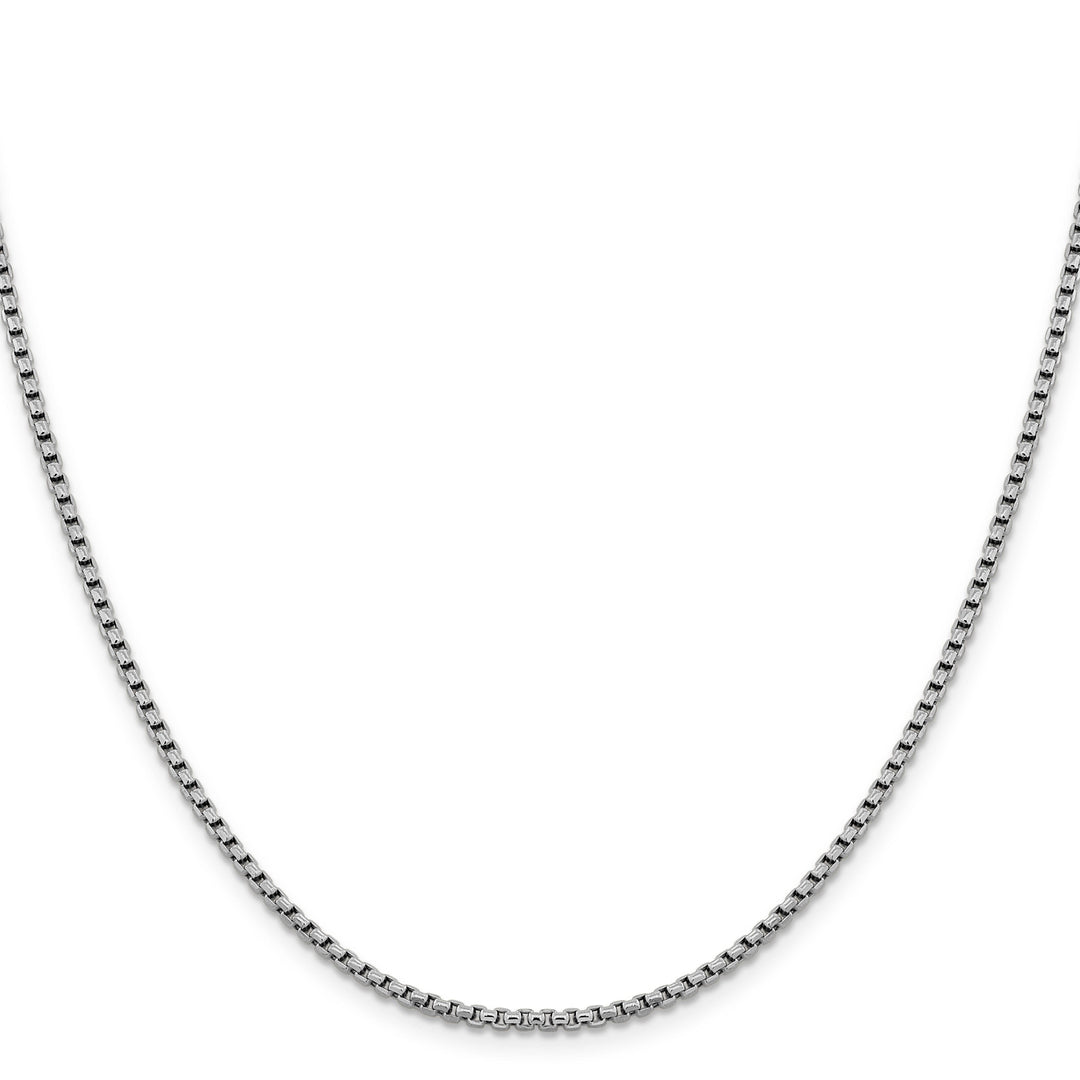 14K White Gold 2.4 mm D.C Round Box Chain