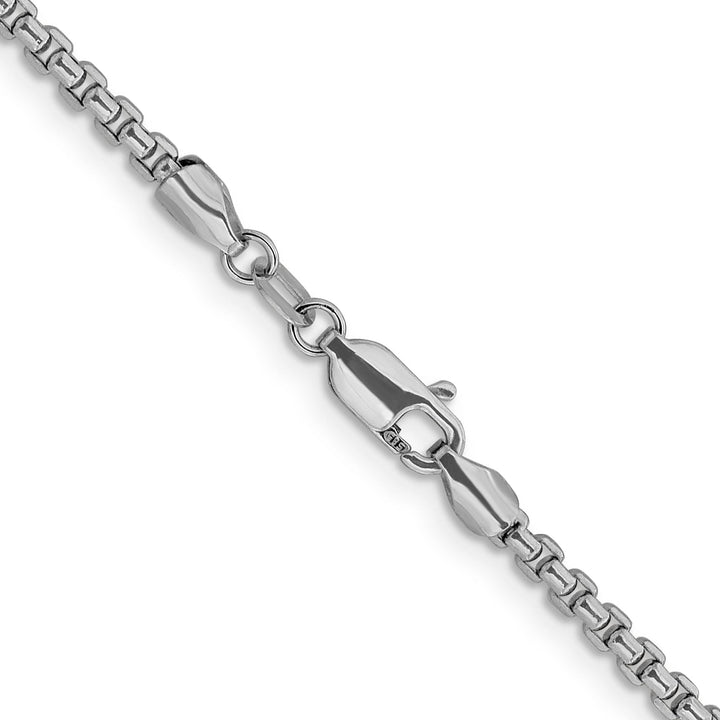 14K White Gold 2.4 mm D.C Round Box Chain