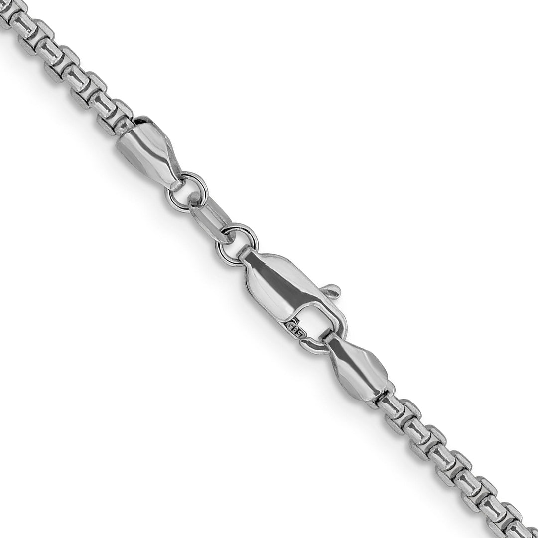 14K White Gold 2.4 mm D.C Round Box Chain